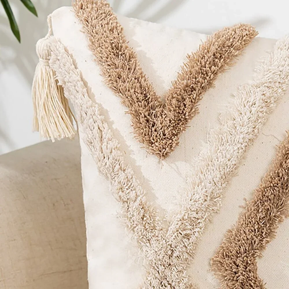 Multicolor Creative Soft Plush Tassel Throw Pillow Cover